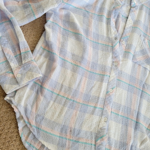 RAILS Plaid Brady in White Periwinkle Peach Size Large - Picture 8 of 9